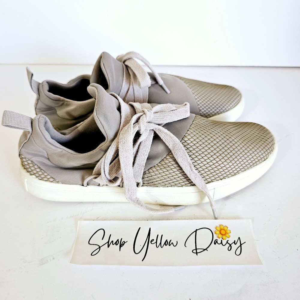 Brash Womens Slip On Sneakers Taupe Grey Mesh Textured Athleisure Walking Shoes